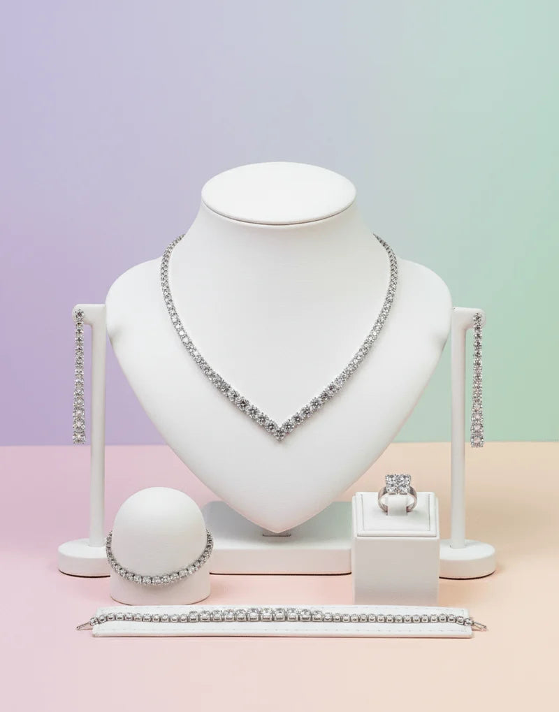 Classic V-Cut Crystal Jewelry Set