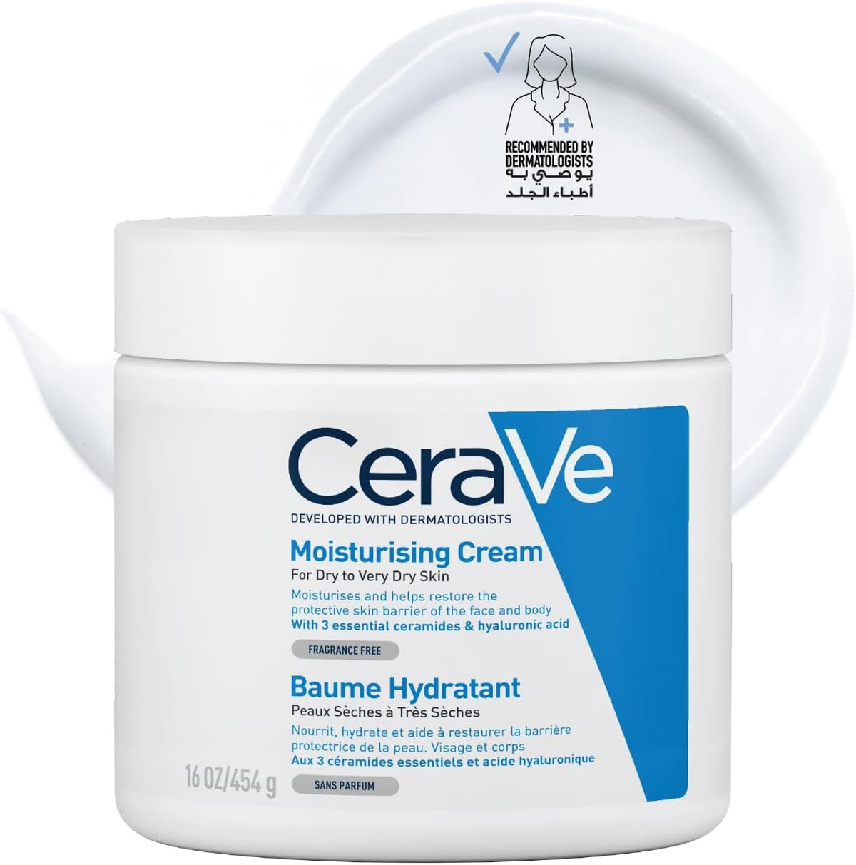 CeraVe Moisturizing Cream for Dry to Very Dry Skin with Hyaluronic Acid 454 g